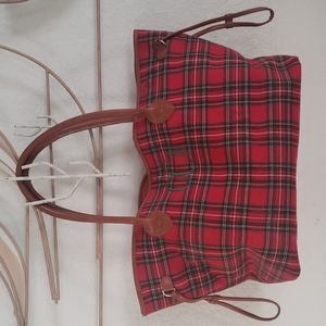 Thirty-one Large Tote Bag. Stewart Tartan Plaid.